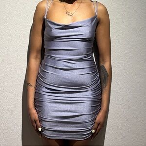 Silver Ruched Dress